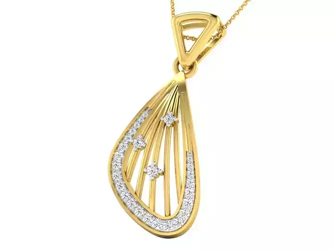 Women pendant-earrings set 3dm stl mgx render detail