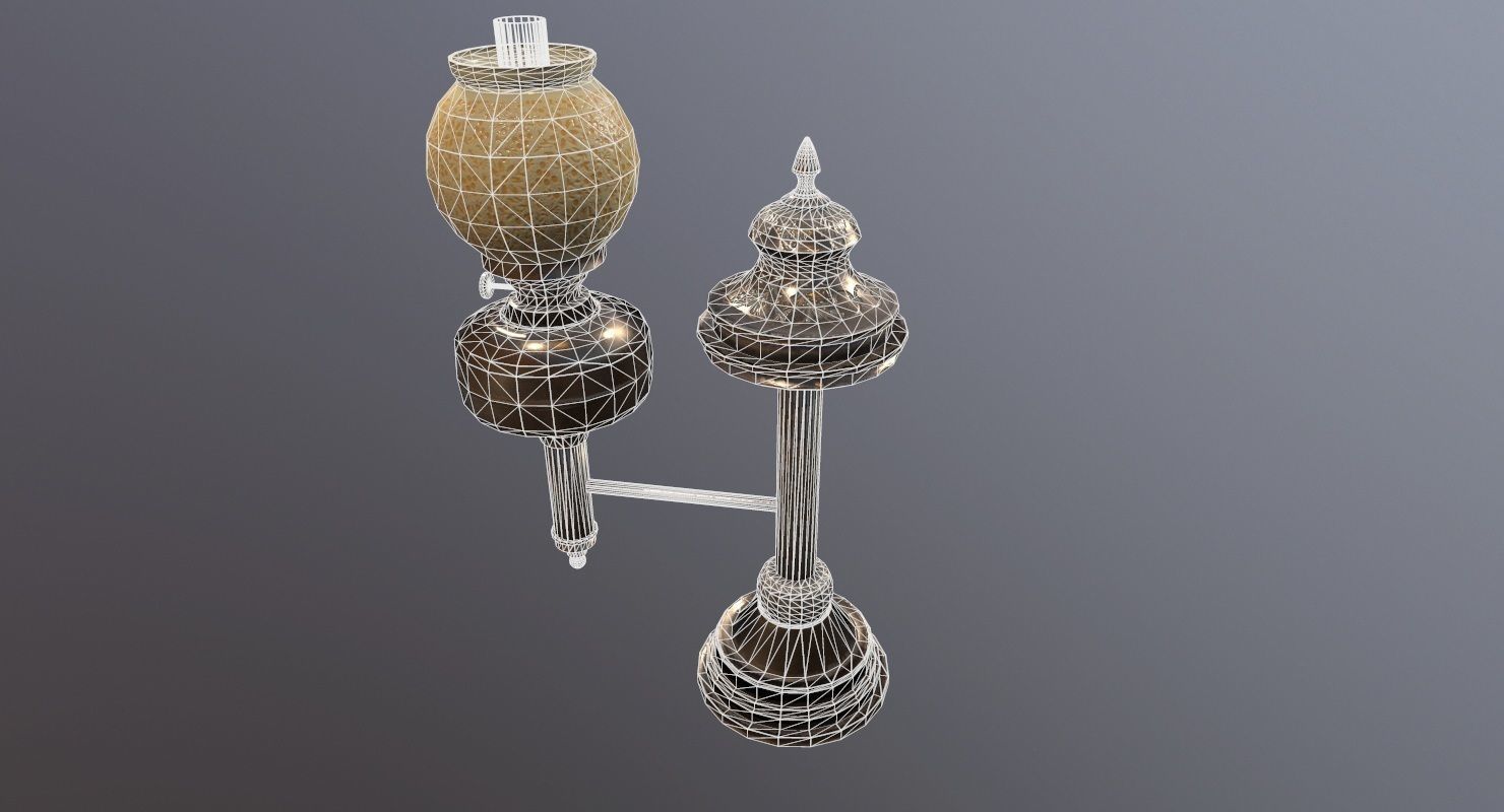 vintage Desk Lamp Game Ready Low-poly 3D model_12