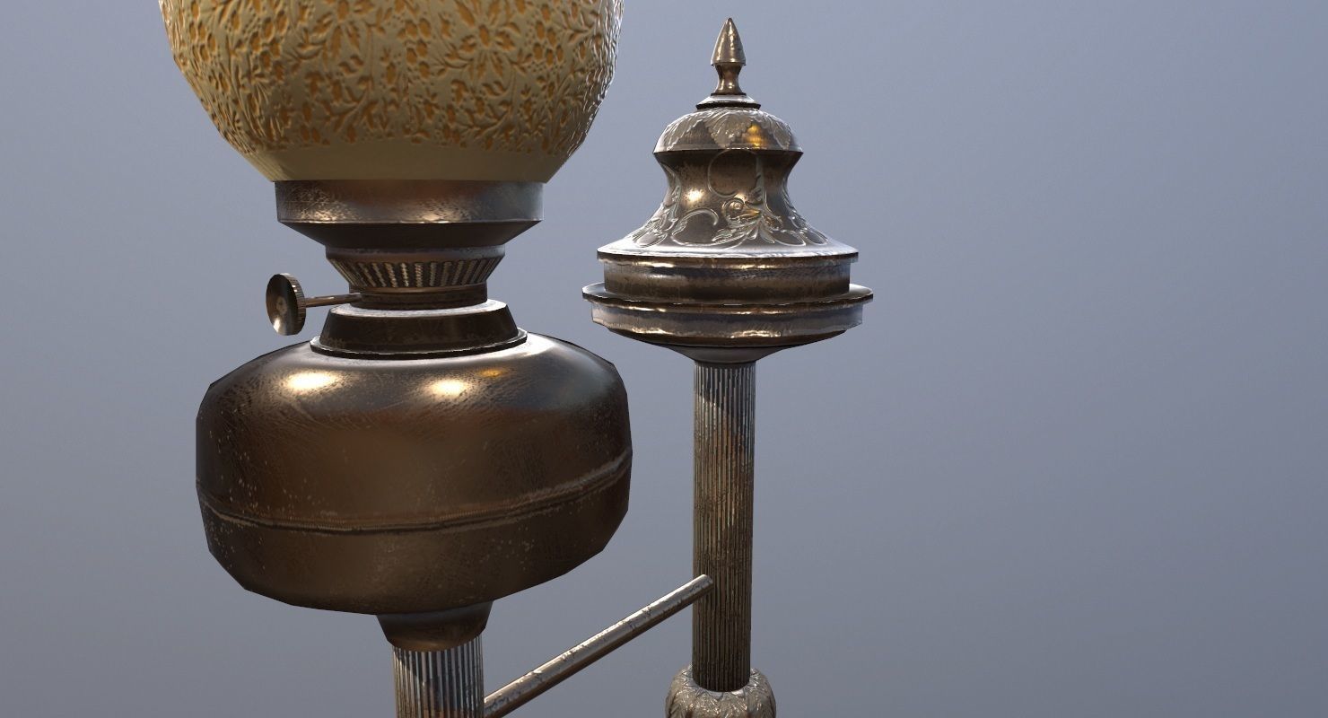 vintage Desk Lamp Game Ready Low-poly 3D model_5