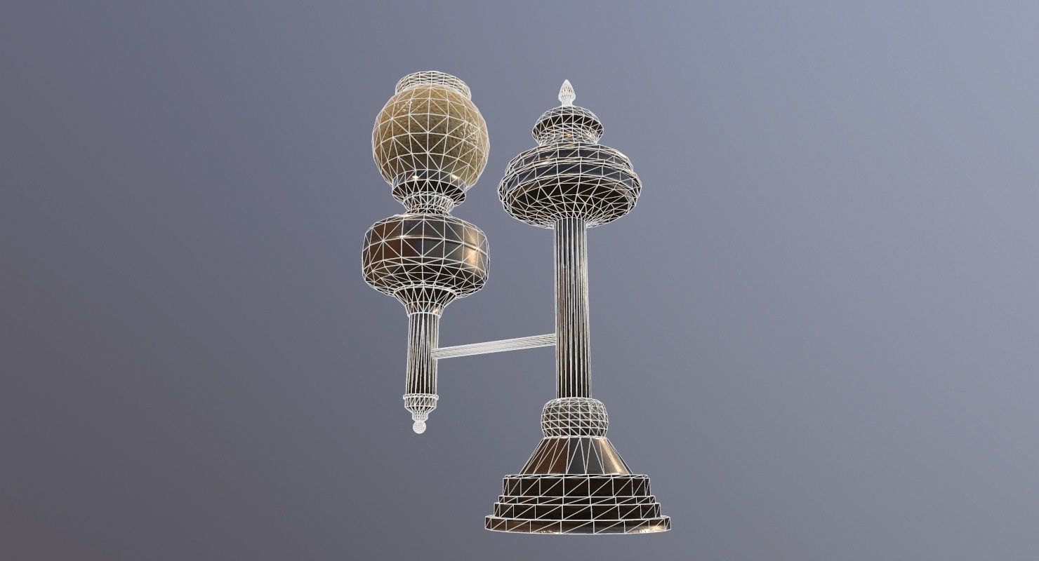 vintage Desk Lamp Game Ready Low-poly 3D model_16