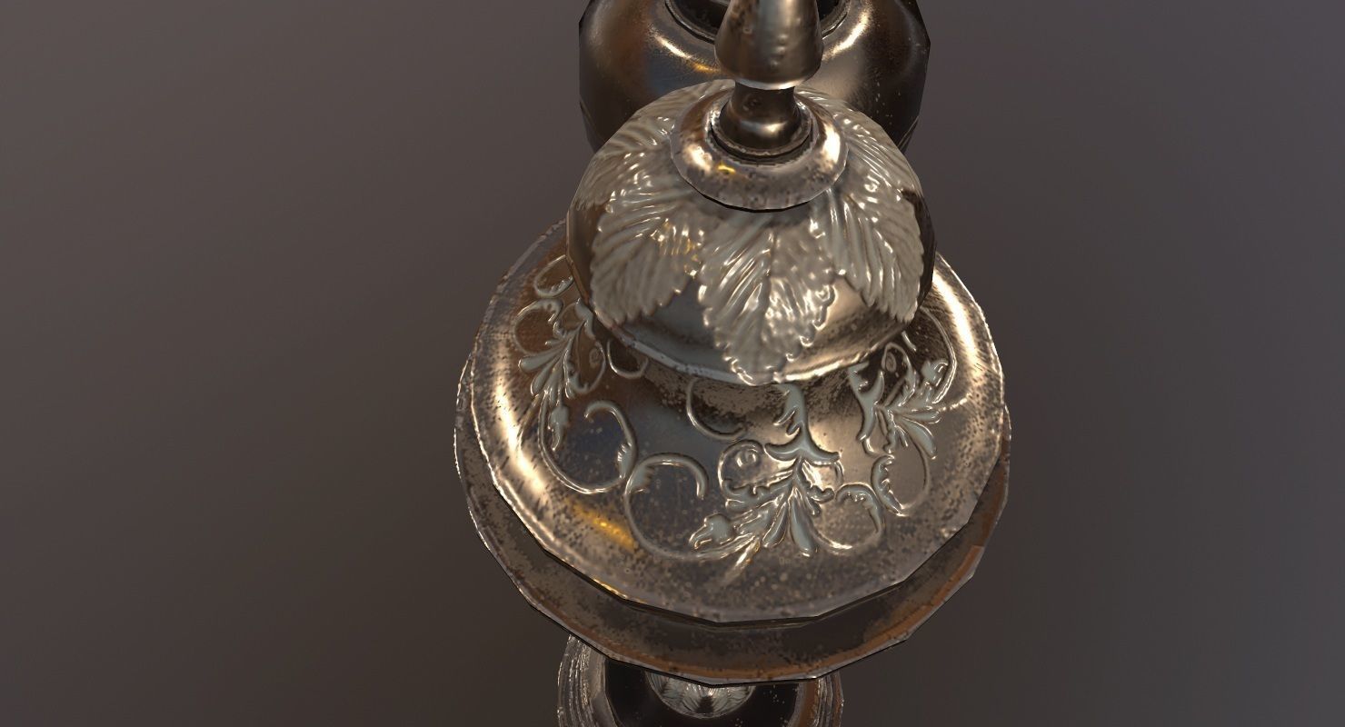 vintage Desk Lamp Game Ready Low-poly 3D model_11