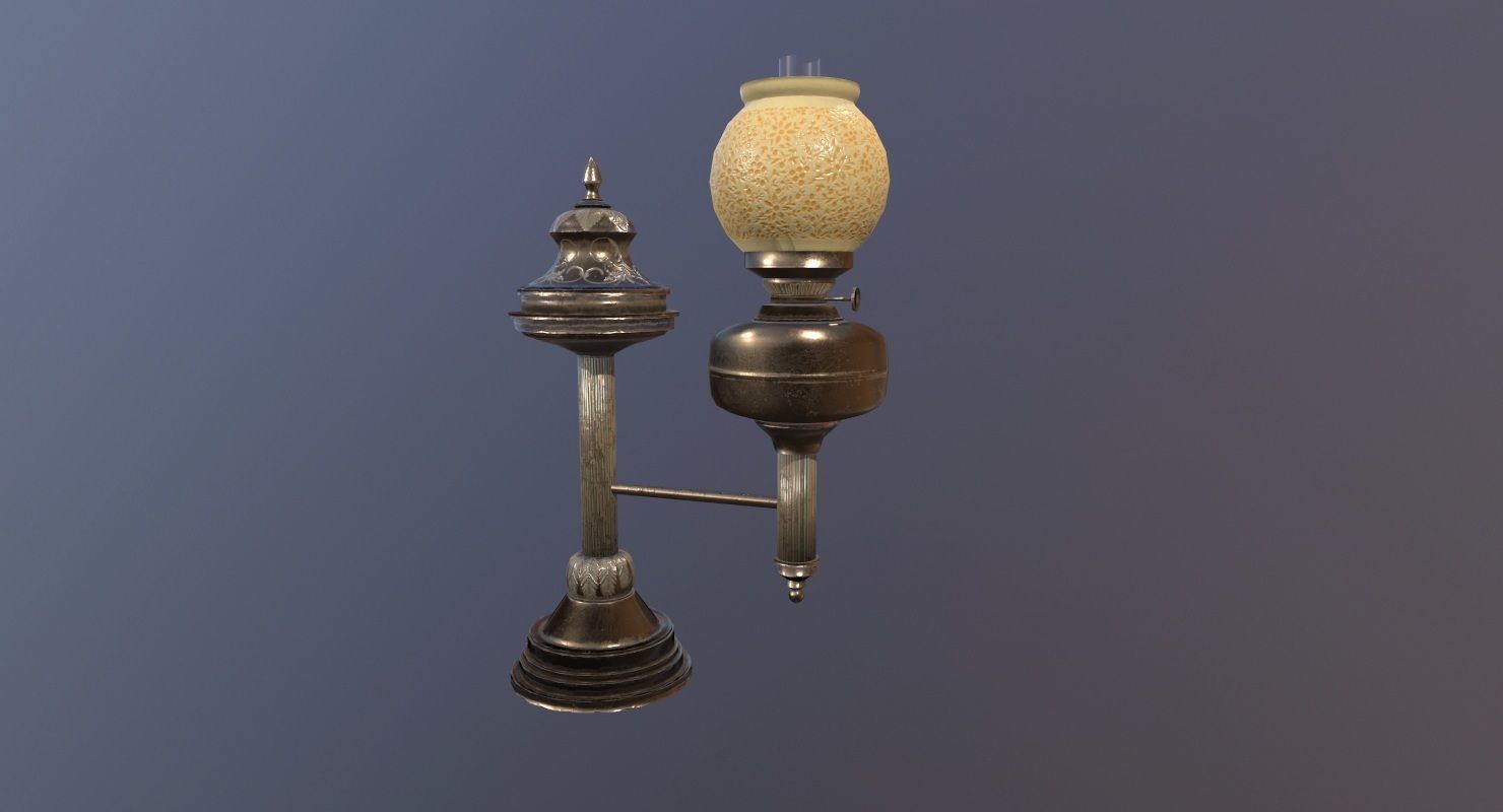 vintage Desk Lamp Game Ready Low-poly 3D model_21