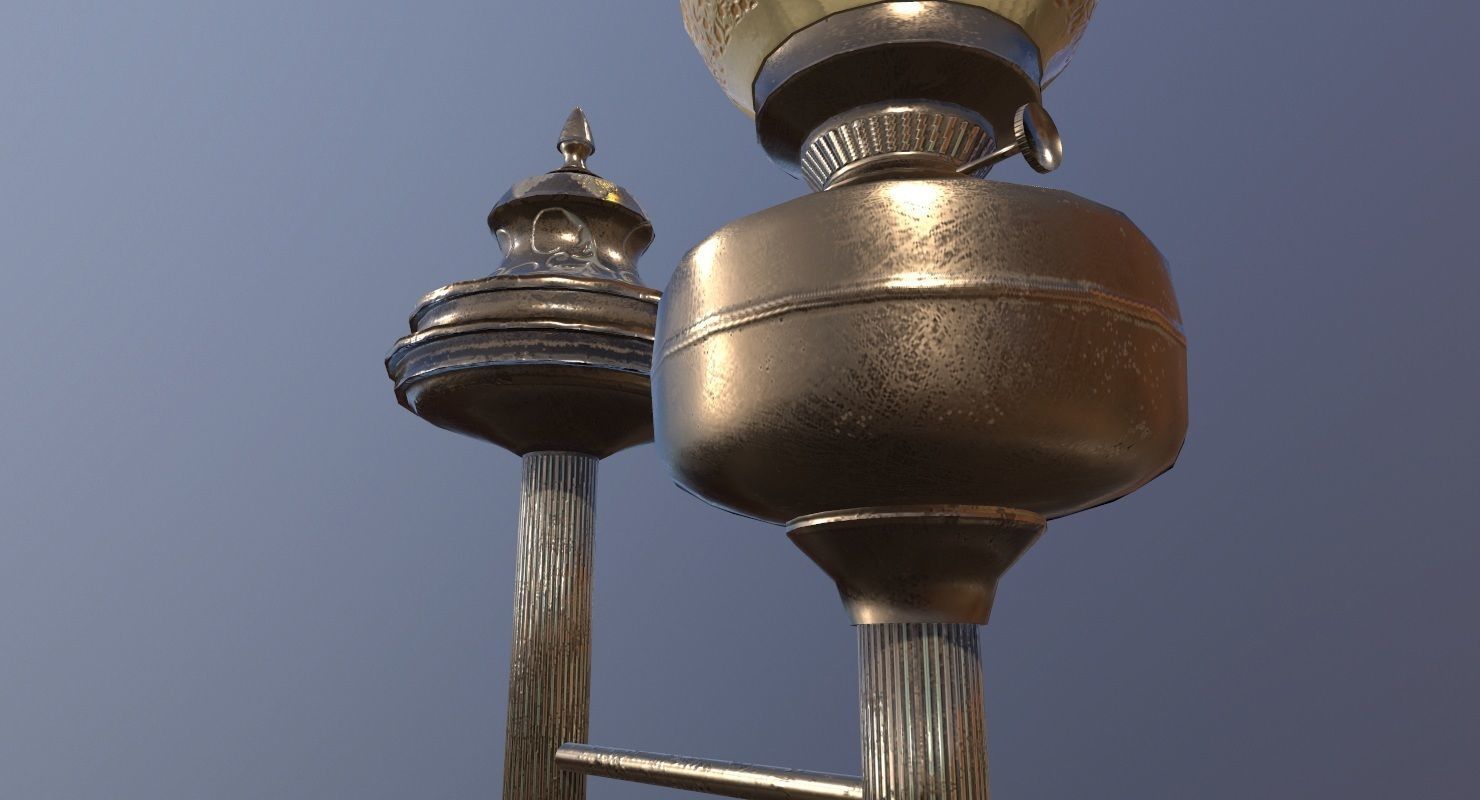 vintage Desk Lamp Game Ready Low-poly 3D model_7