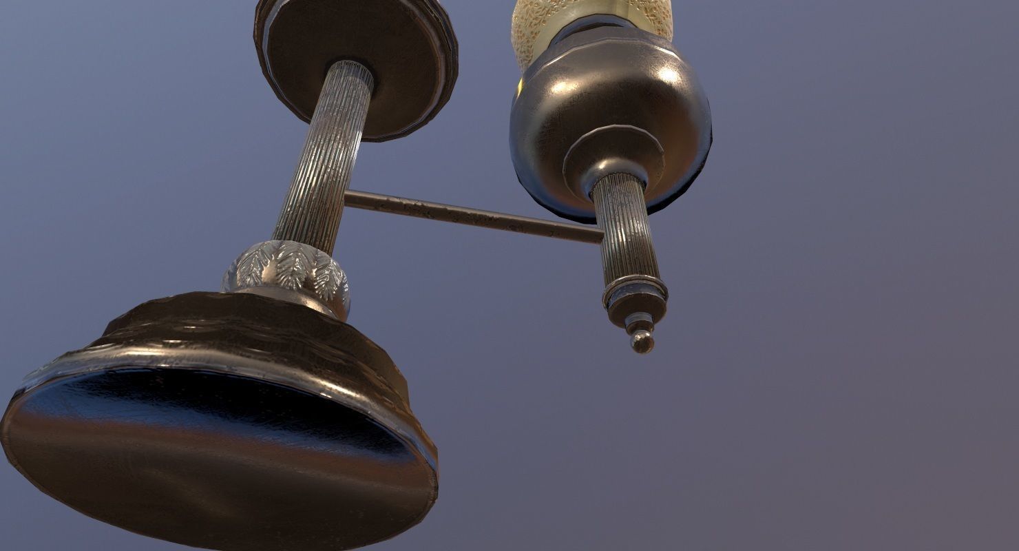 vintage Desk Lamp Game Ready Low-poly 3D model_10