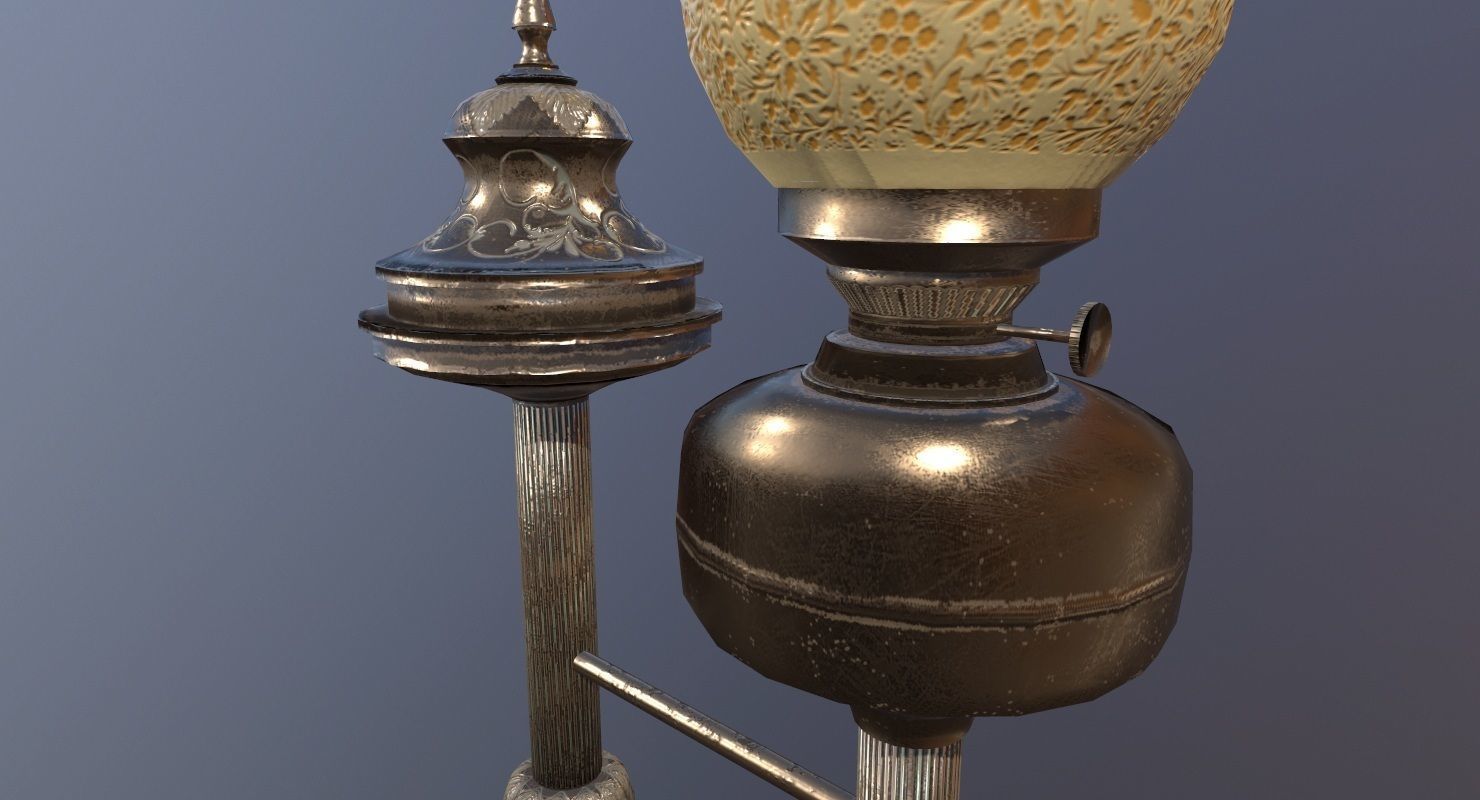 vintage Desk Lamp Game Ready Low-poly 3D model_6