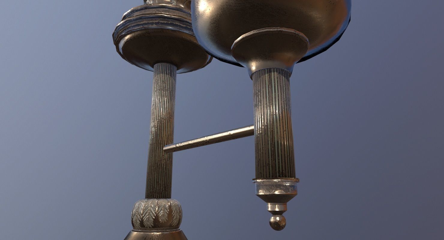 vintage Desk Lamp Game Ready Low-poly 3D model_8