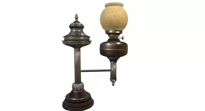 vintage Desk Lamp Game Ready Low-poly 3D model