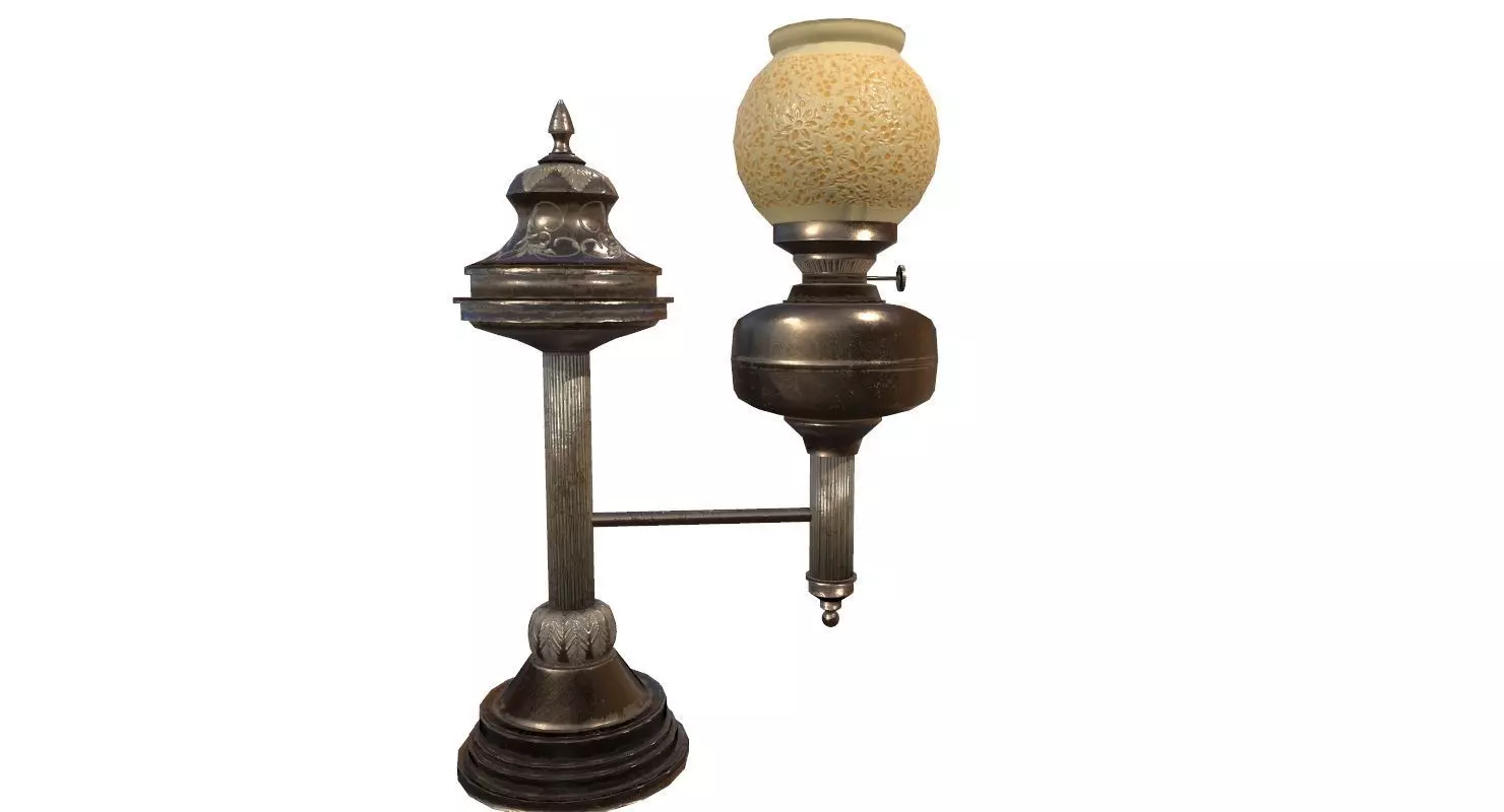 vintage Desk Lamp Game Ready Low-poly 3D model_0