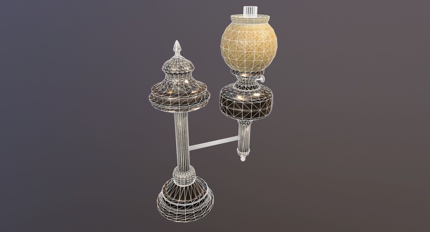 vintage Desk Lamp Game Ready Low-poly 3D model_13