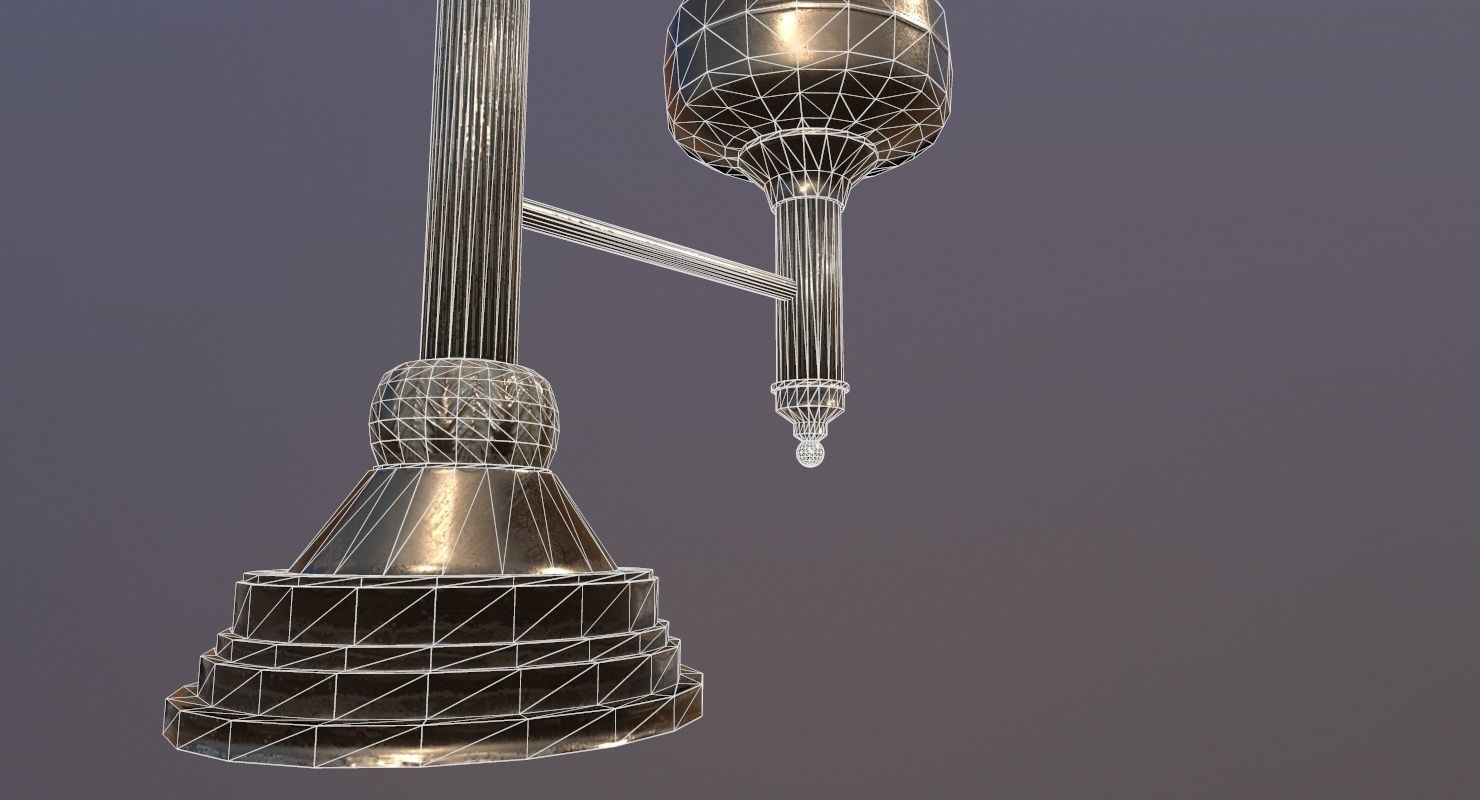 vintage Desk Lamp Game Ready Low-poly 3D model_20