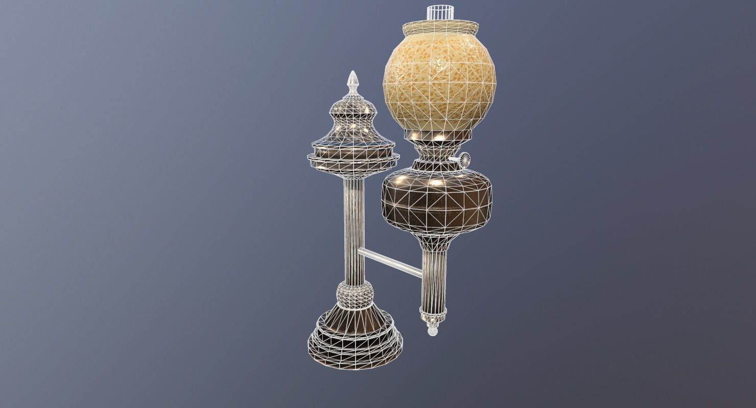 vintage Desk Lamp Game Ready Low-poly 3D model_14