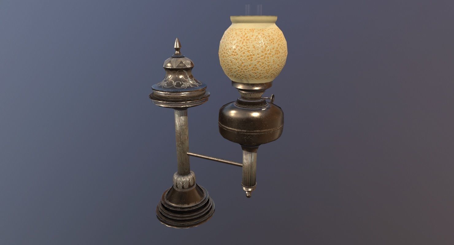 vintage Desk Lamp Game Ready Low-poly 3D model_2