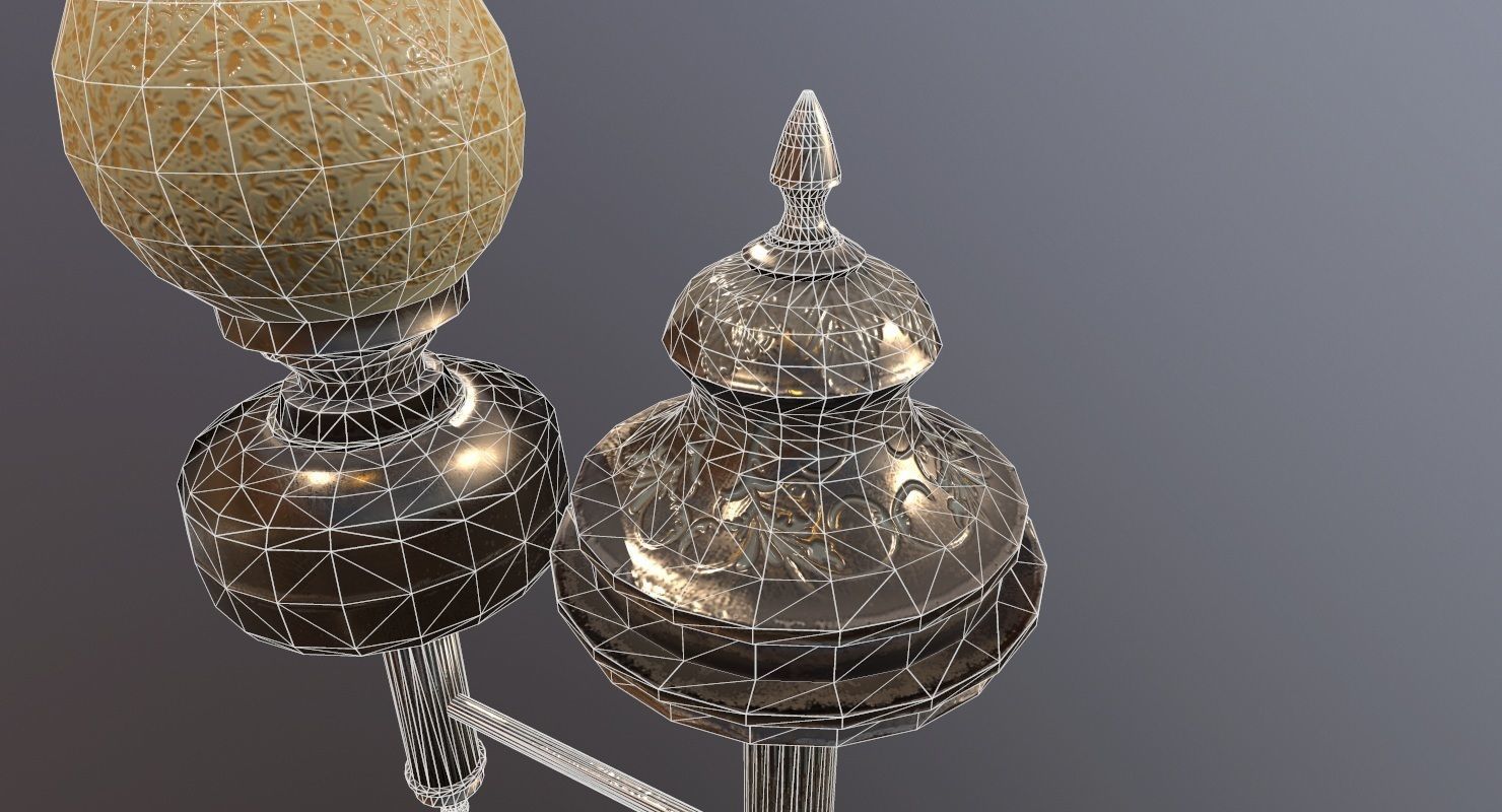 vintage Desk Lamp Game Ready Low-poly 3D model_17