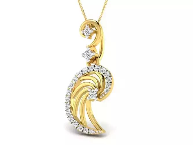 Women pendant-earrings set 3dm mgx render detail