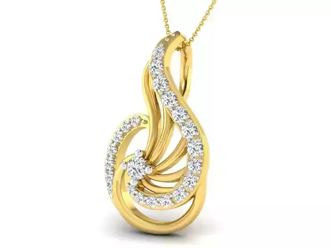 Women pendant-earrings set 3dm mgx render detail