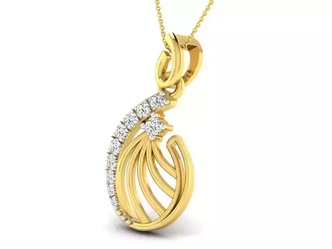 Women pendant-earrings set 3dm stl mgx render detail