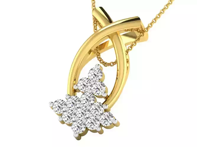 Women pendant-earrings set 3dm mgx render detail