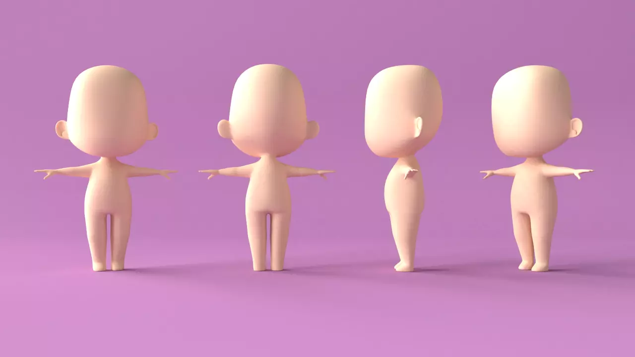 Mesh Chibi 3D model_0