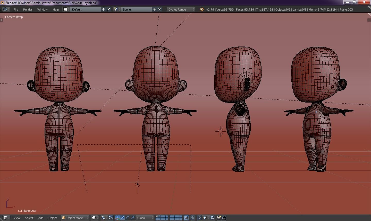 Mesh Chibi 3D model_1