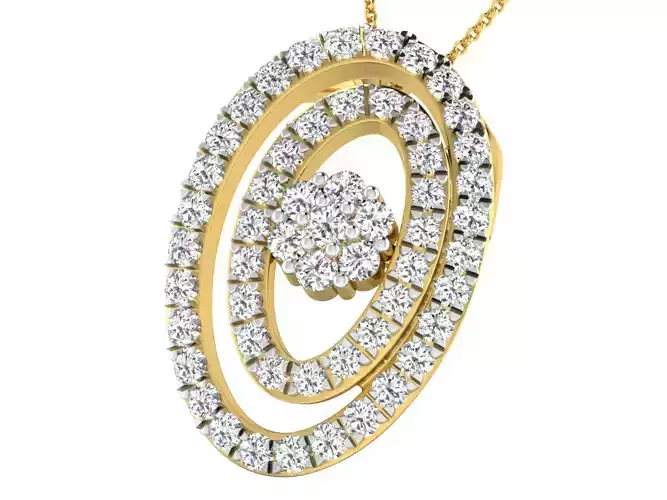 Women pendant-earrings set 3dm mgx render detail