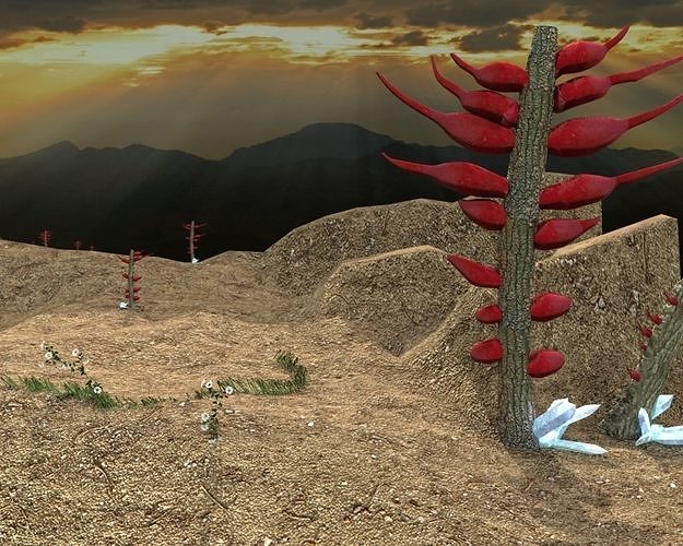 Alien fruit world 3D model