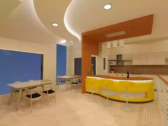 3D interior of pantry of kitchen set