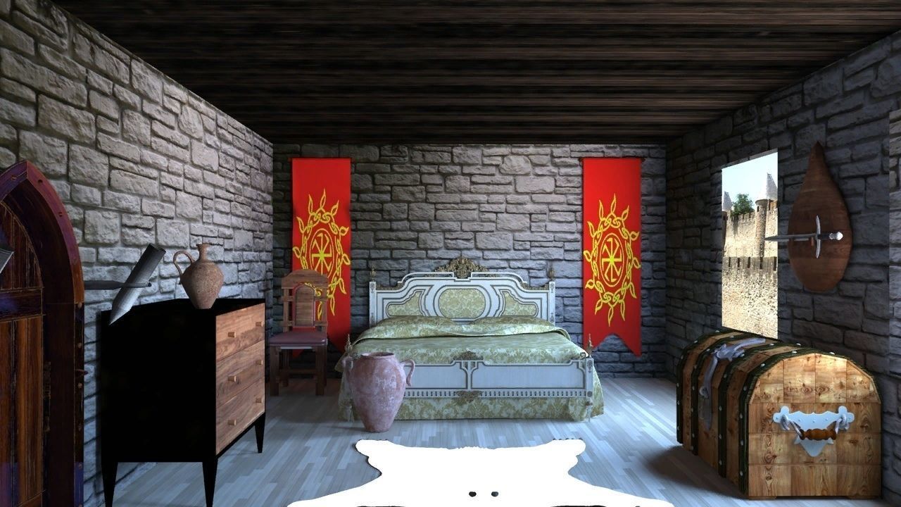 room in medieval style Free 3D model_4
