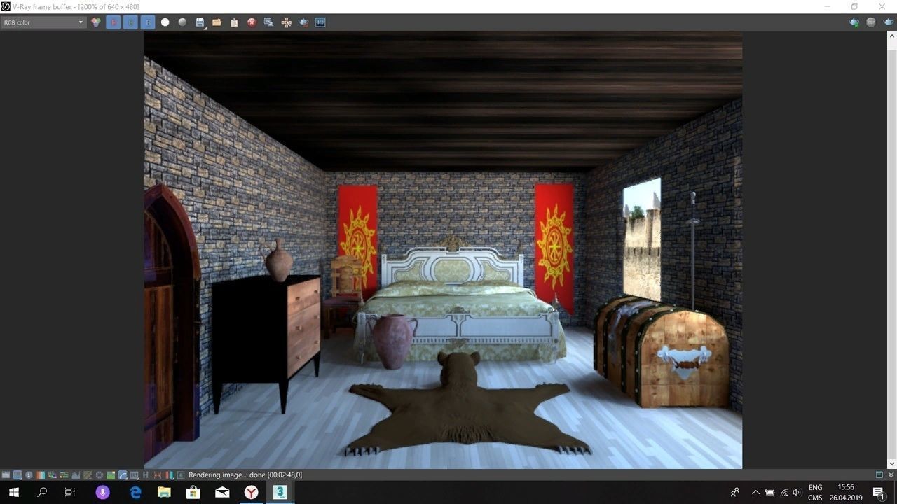 room in medieval style Free 3D model_3