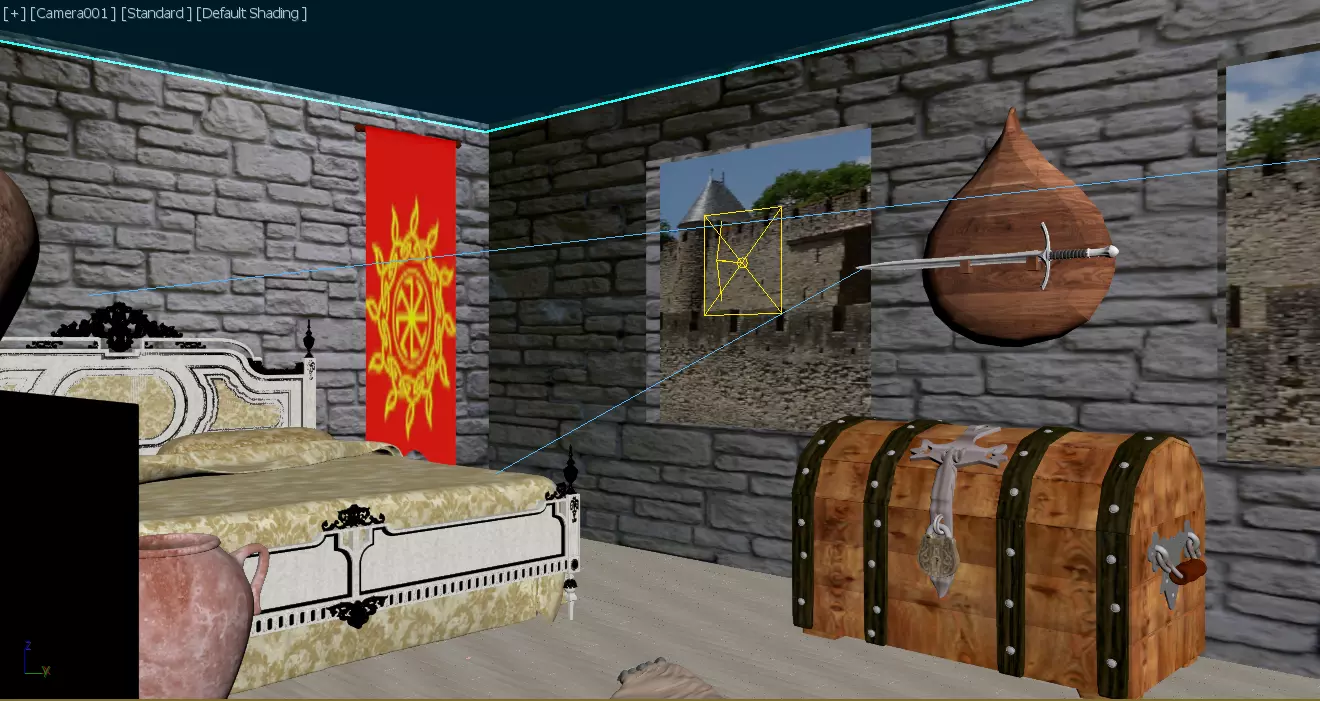 room in medieval style Free 3D model_0