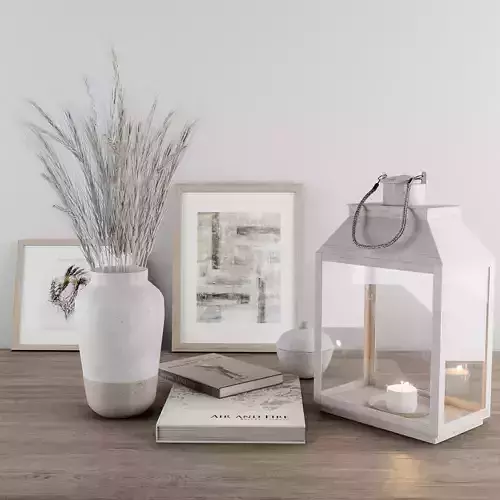 Decorative set Blue Wheat and Lantern