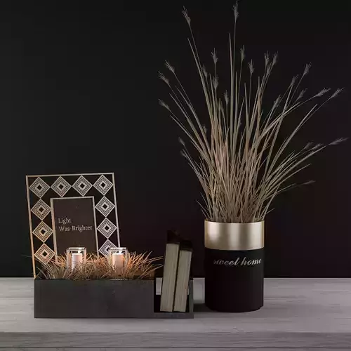 Decorative Black and Gold with Wheat