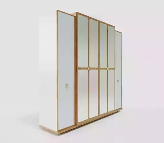 cabinet wardrobe with mirror doors 3D model