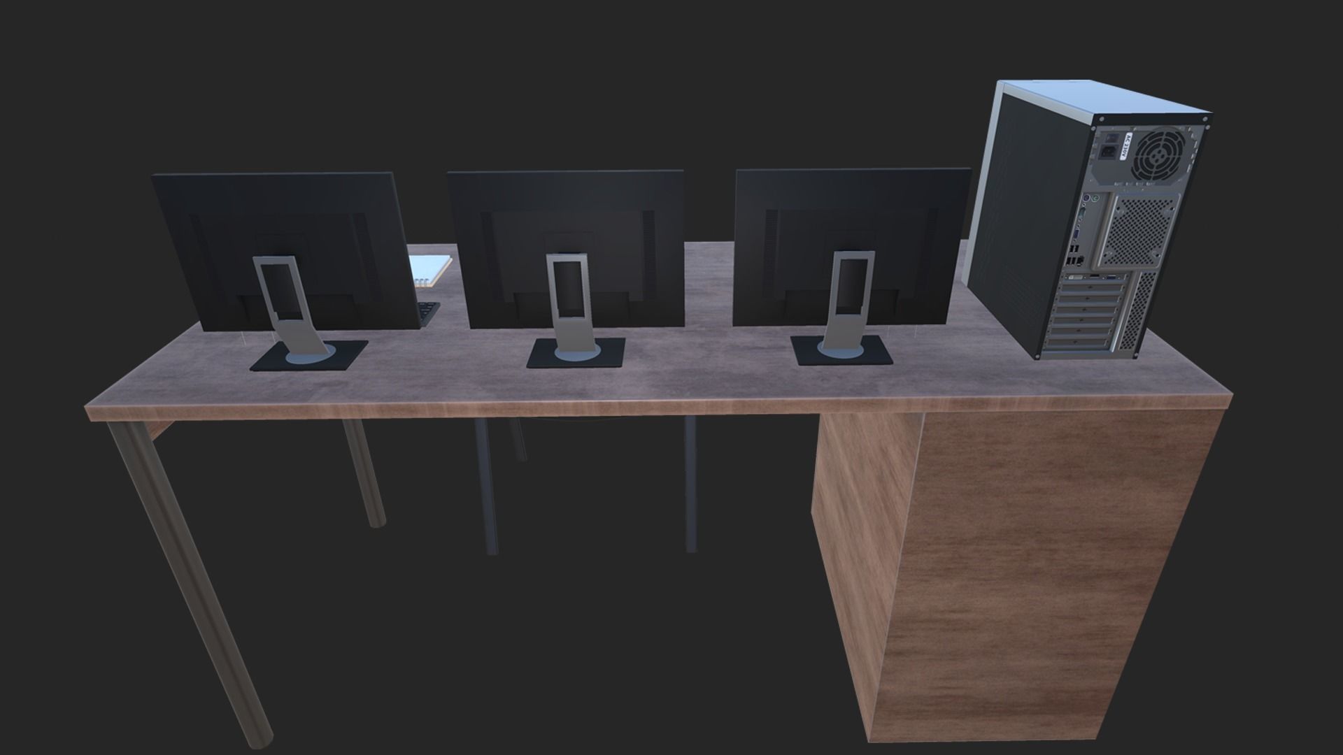 Computer Set vr desk Low-poly 3D model_3