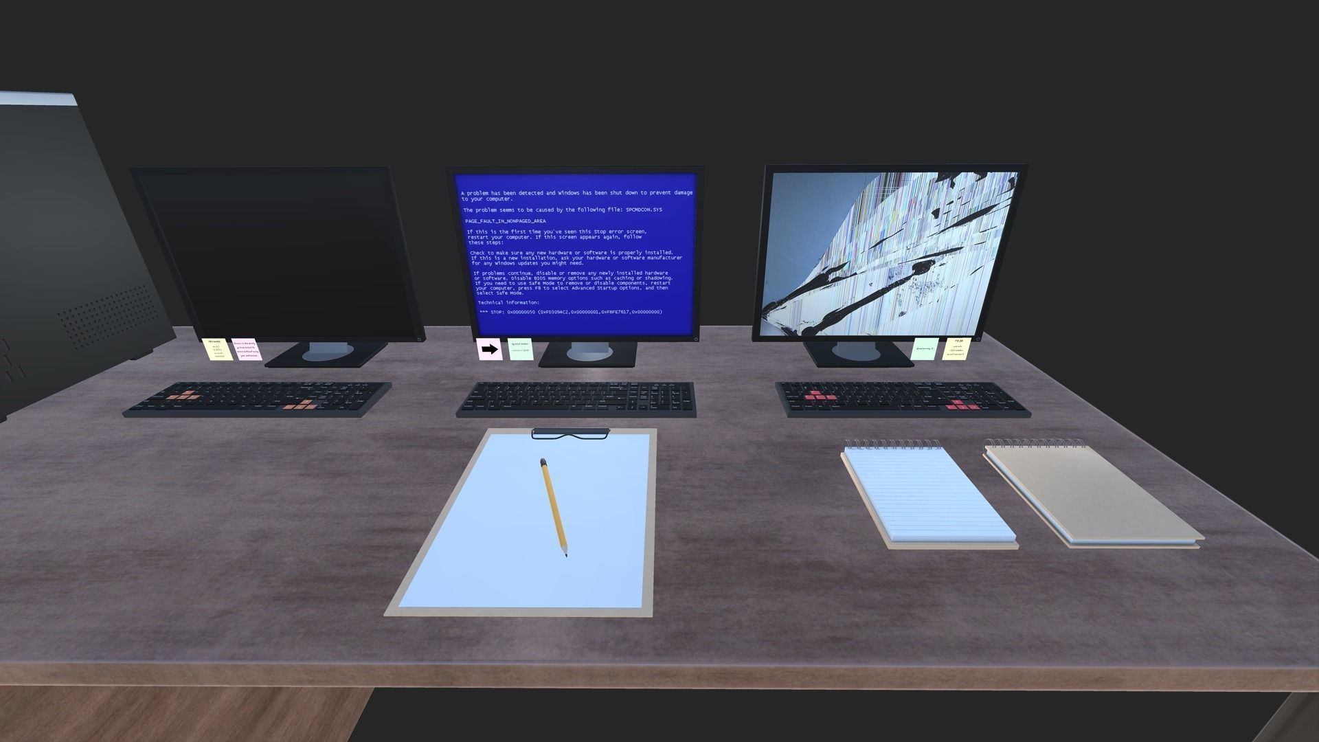 Computer Set vr desk Low-poly 3D model_4