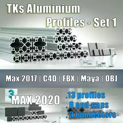 TKs Aluminium Profiles - Set  1 3D model