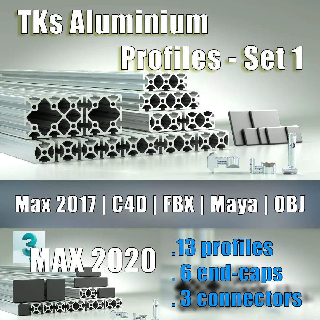 TKs Aluminium Profiles - Set  1 3D model_0