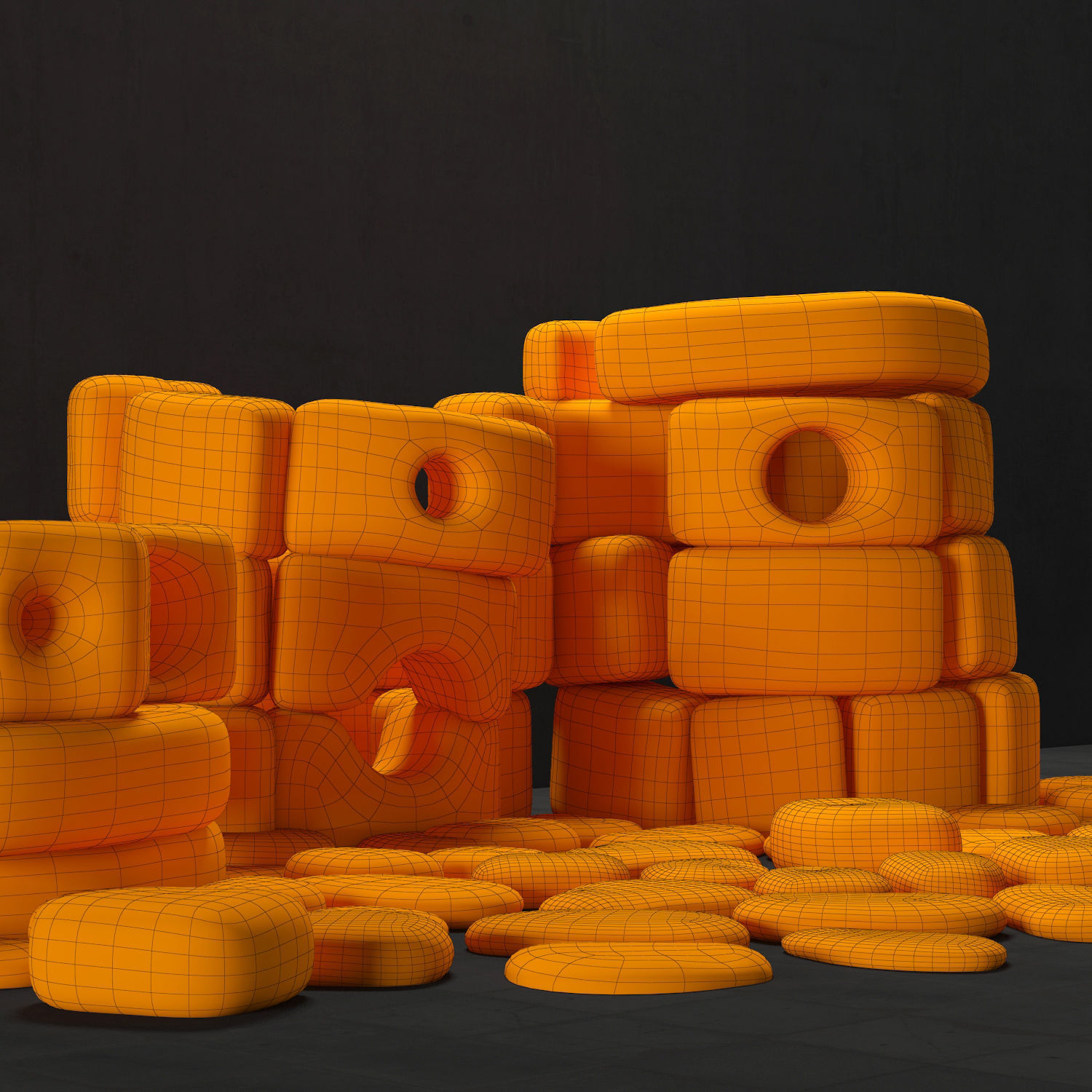 Dolmen stone cone 3D model_5