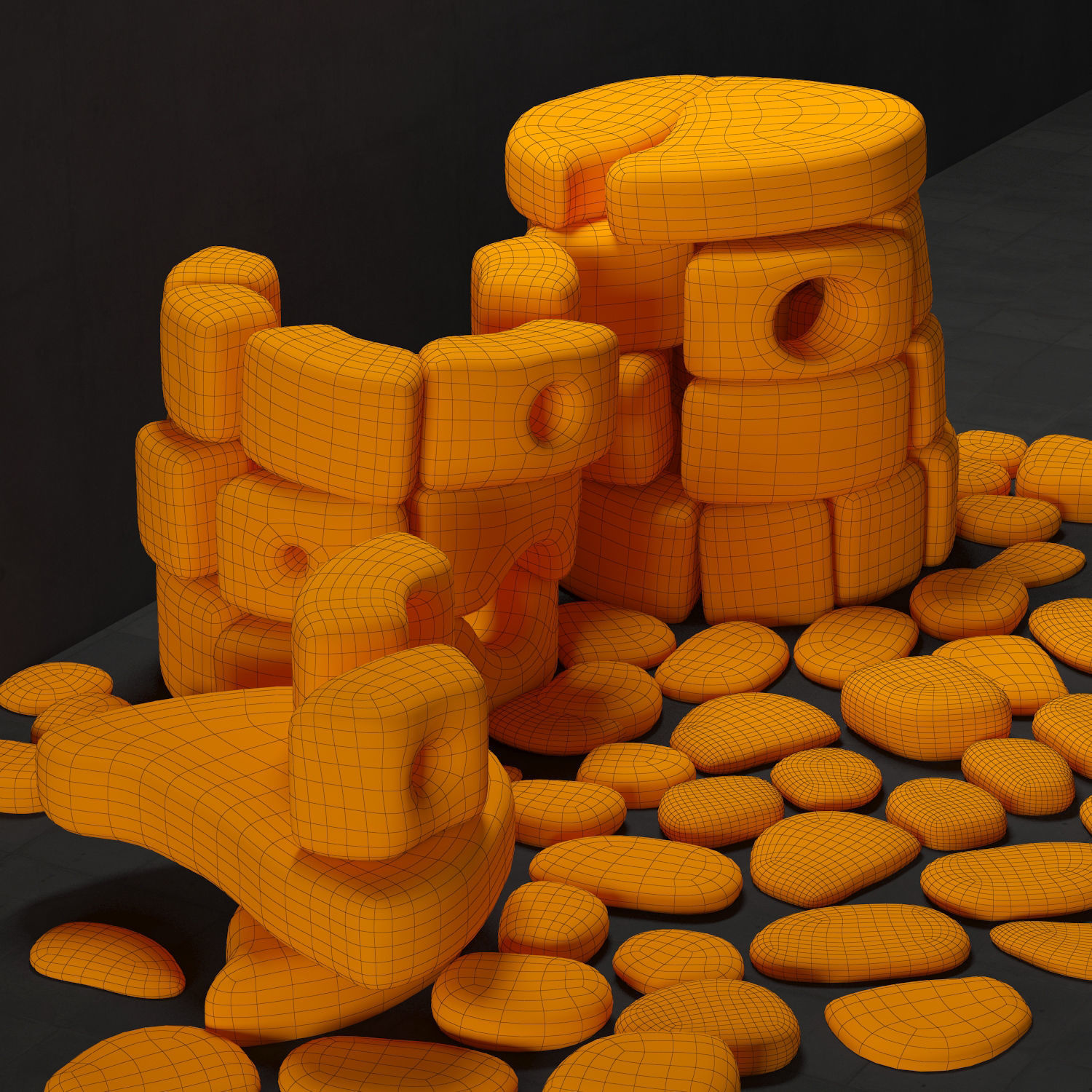 Dolmen stone cone 3D model_4