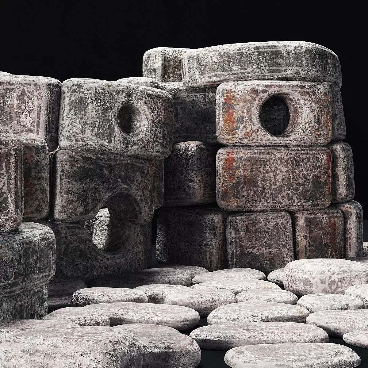 Dolmen stone cone 3D model_0