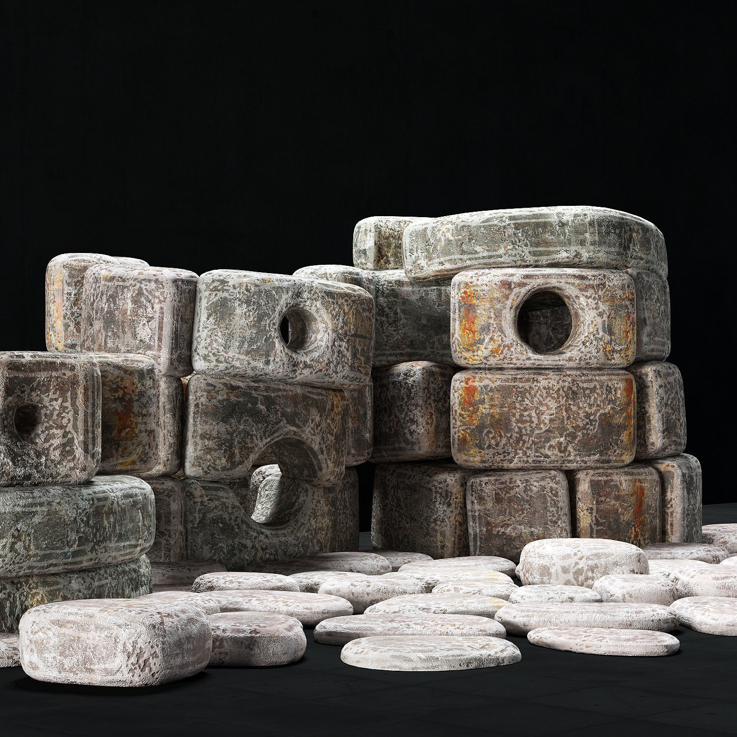 Dolmen stone cone 3D model_1