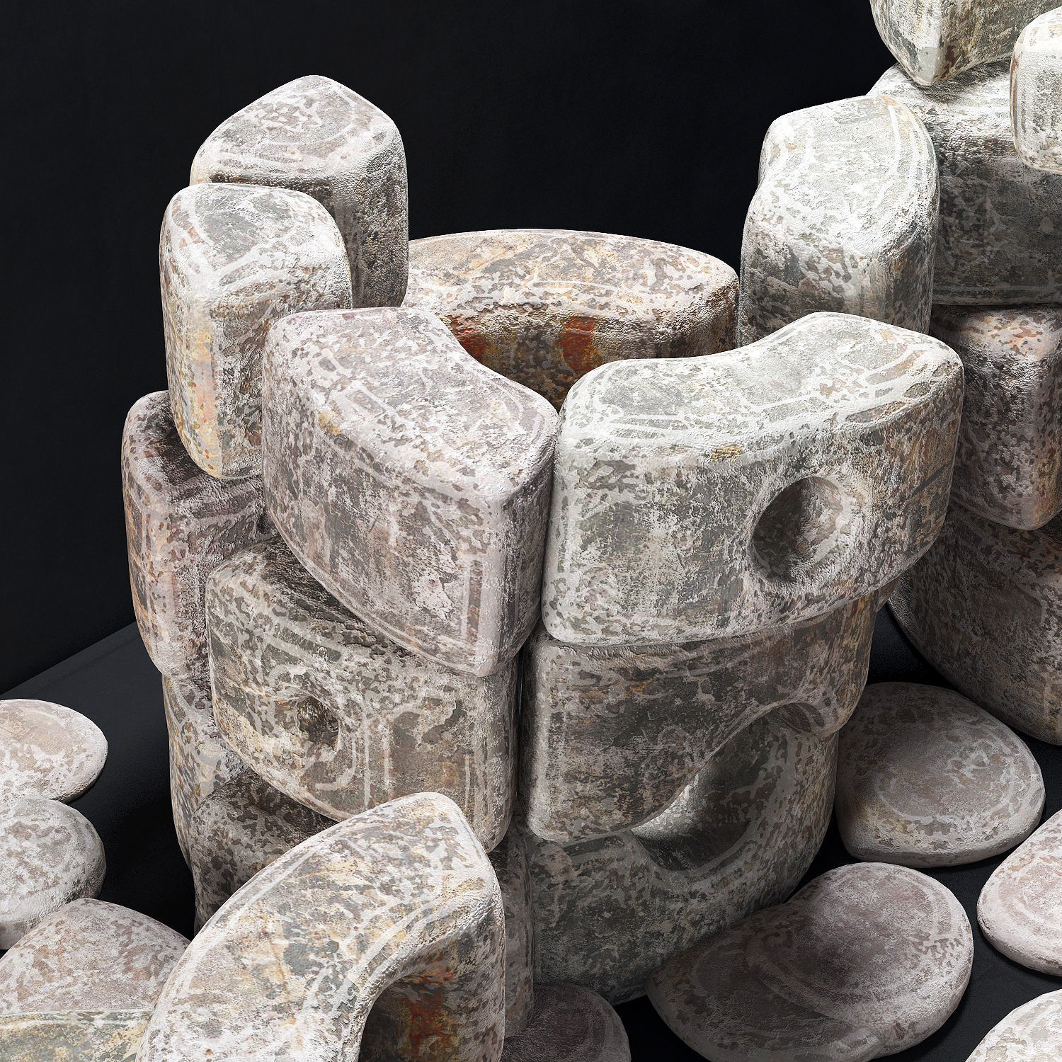 Dolmen stone cone 3D model_3