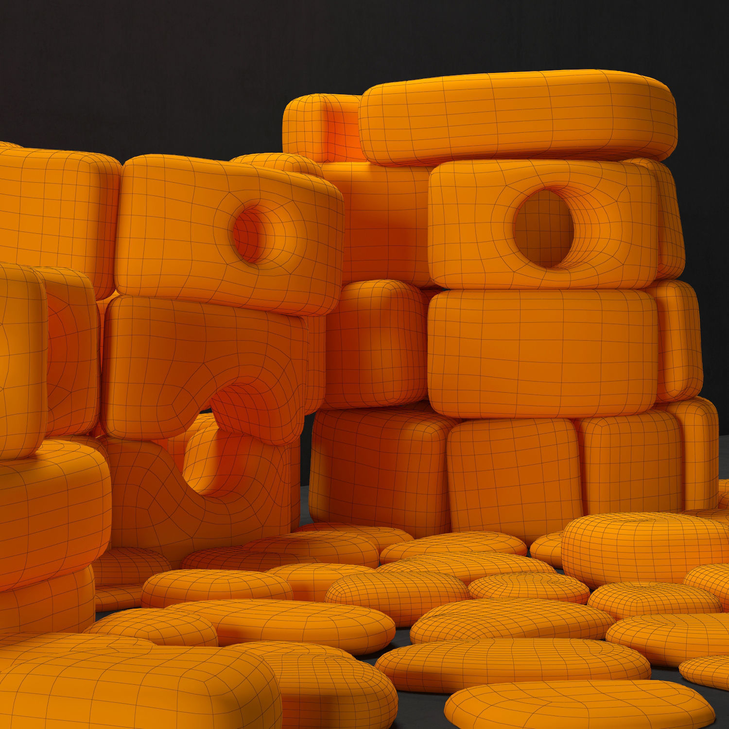 Dolmen stone cone 3D model_7