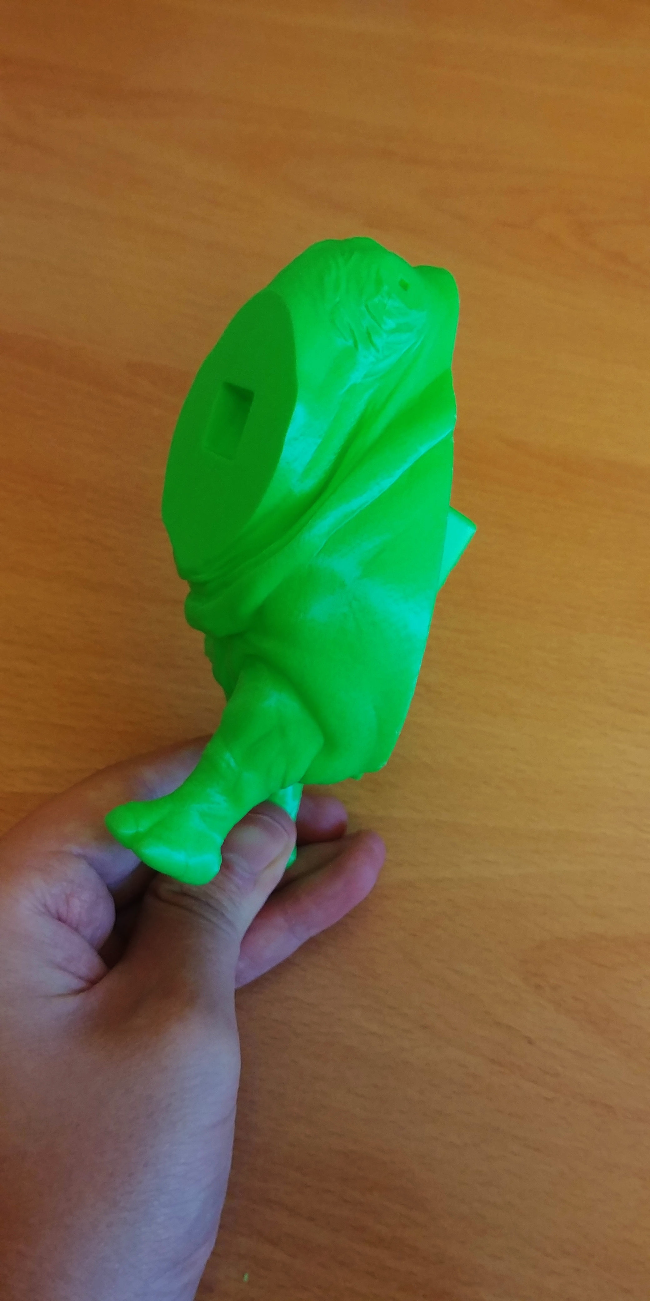 Rhinoceros plastic toy on wooden table 3D print model_5