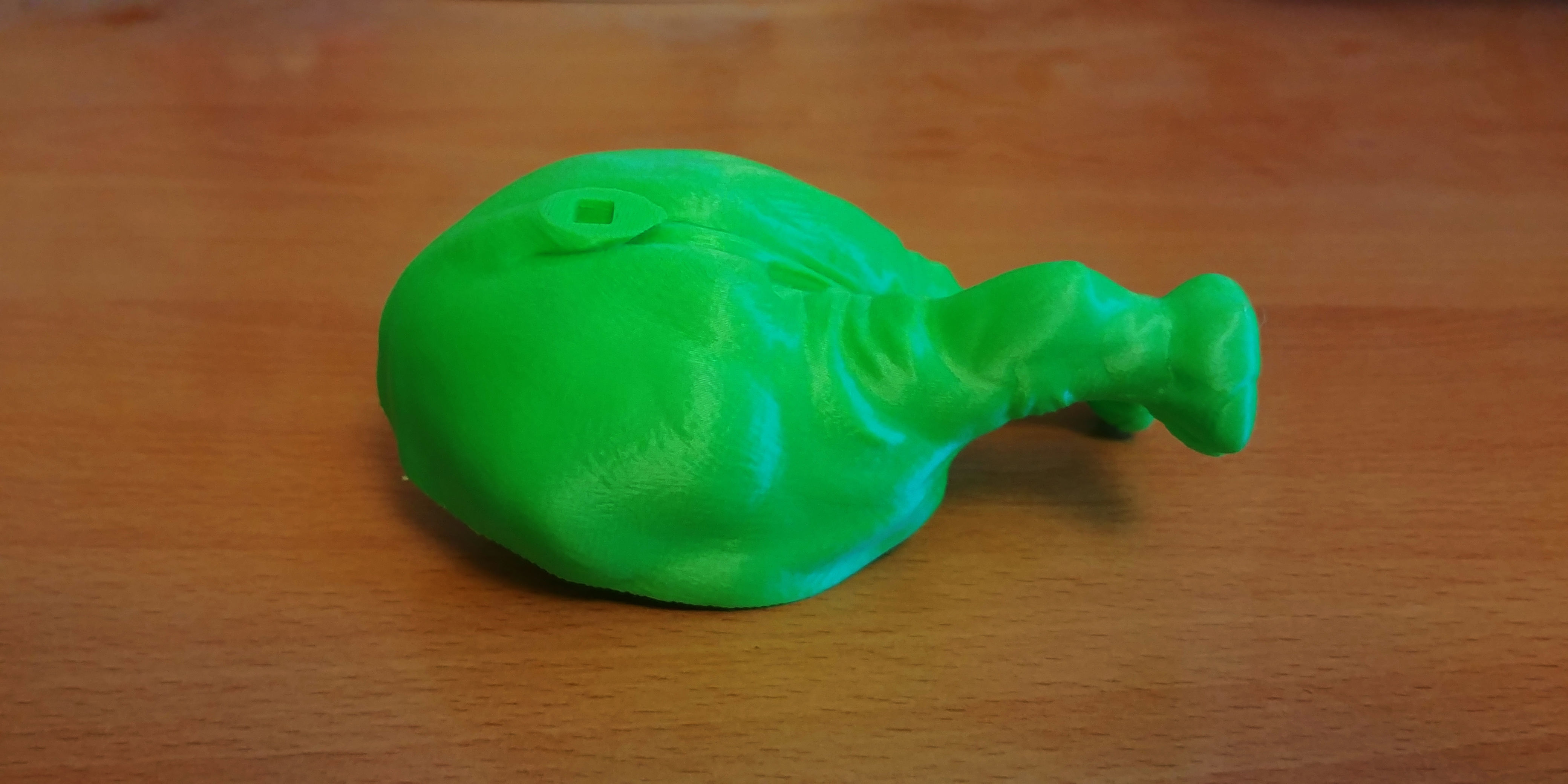 Rhinoceros plastic toy on wooden table 3D print model_3