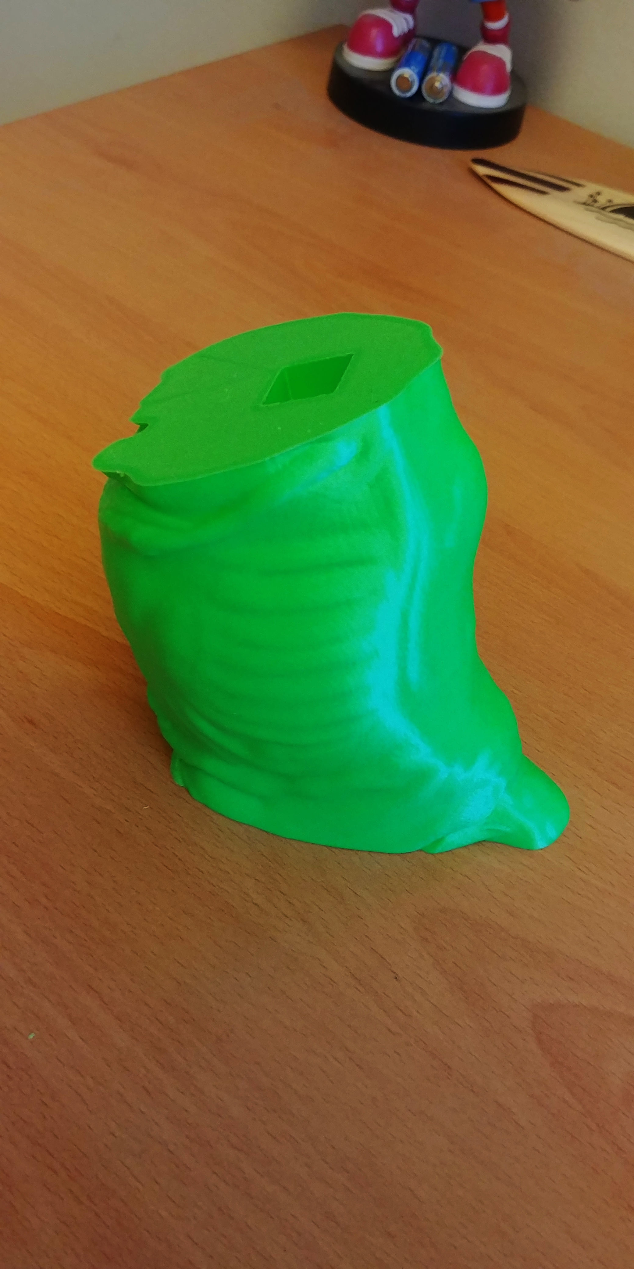 Rhinoceros plastic toy on wooden table 3D print model_4