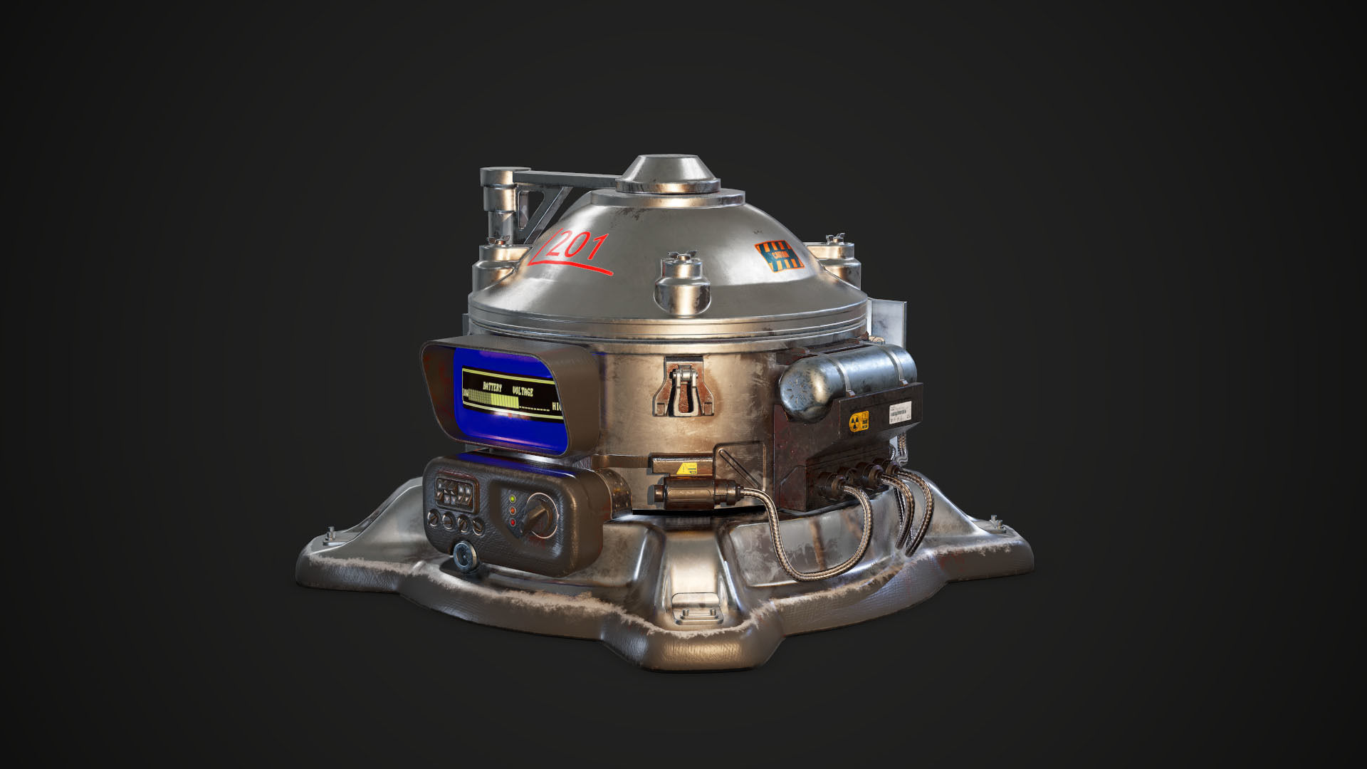 Nuclear Generator Low-poly 3D model_8