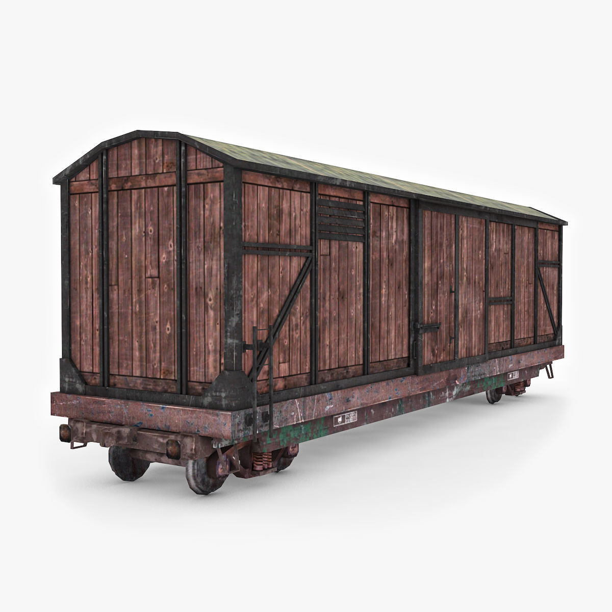 Wooden Box Car 3D model CGTrader