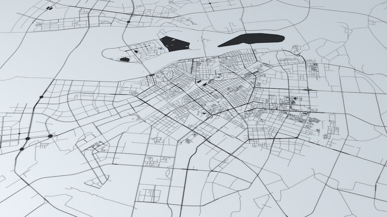Harbin Road Network and Streets 3D model_1