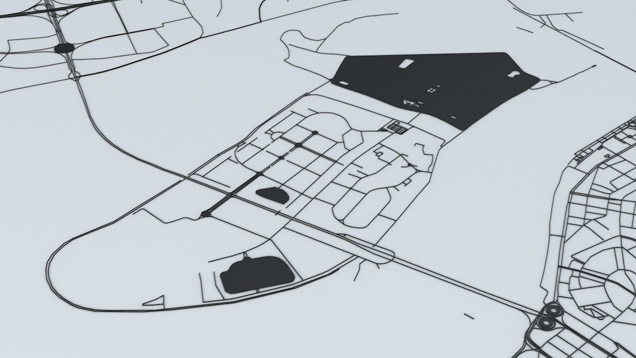 Harbin Road Network and Streets 3D model_3