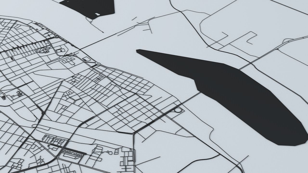 Harbin Road Network and Streets 3D model_5